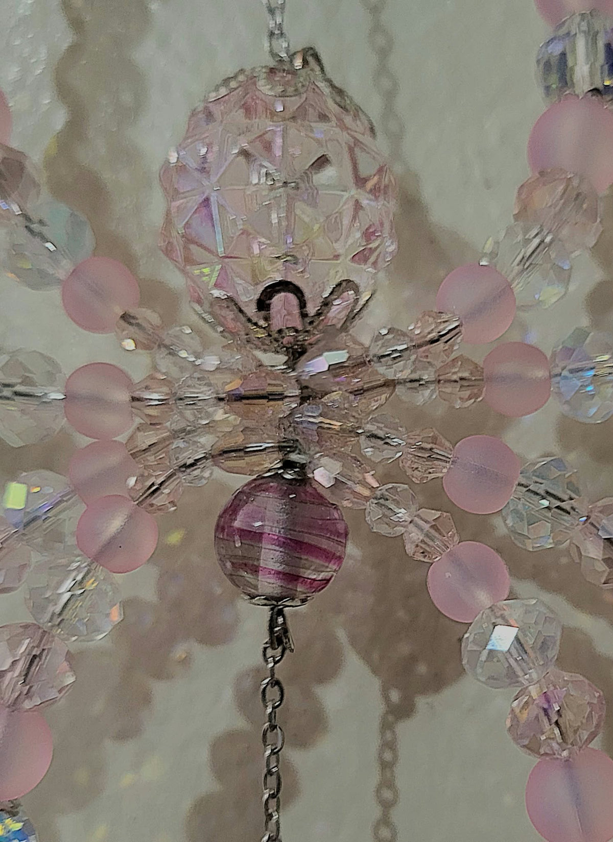 Pink Spider Spinner Suncatcher