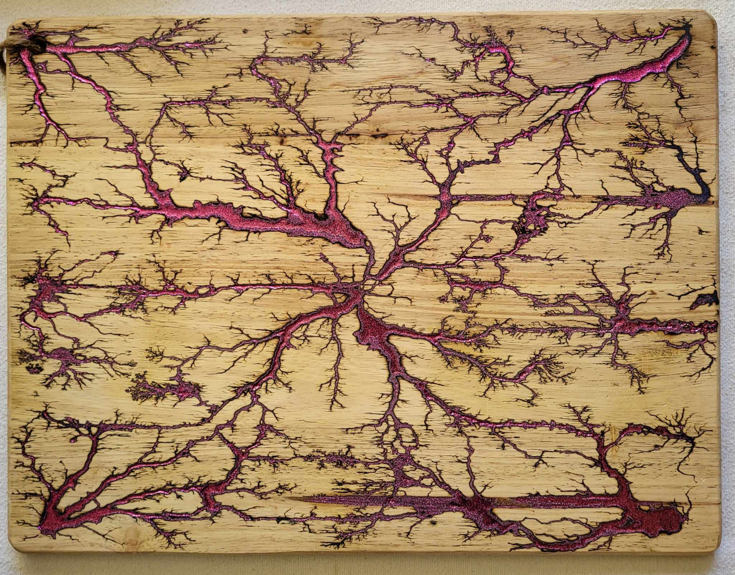 3) 20"x 15 1/2" Reversible Serving / Charcuterie / Bread / Cutting Board- Sparkling Purple & Silvery Blue - Fractal Burned - Food Safe