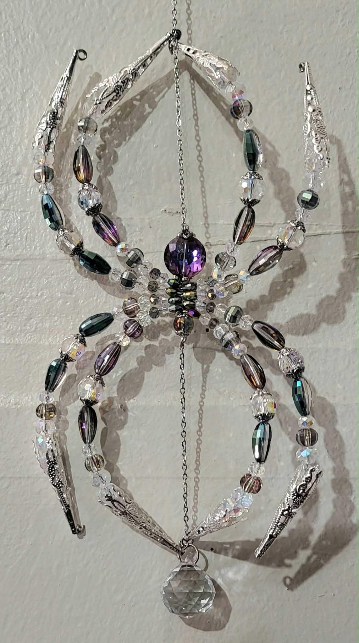 Rainbow Aurora Borealis Spider Spinner Suncatcher