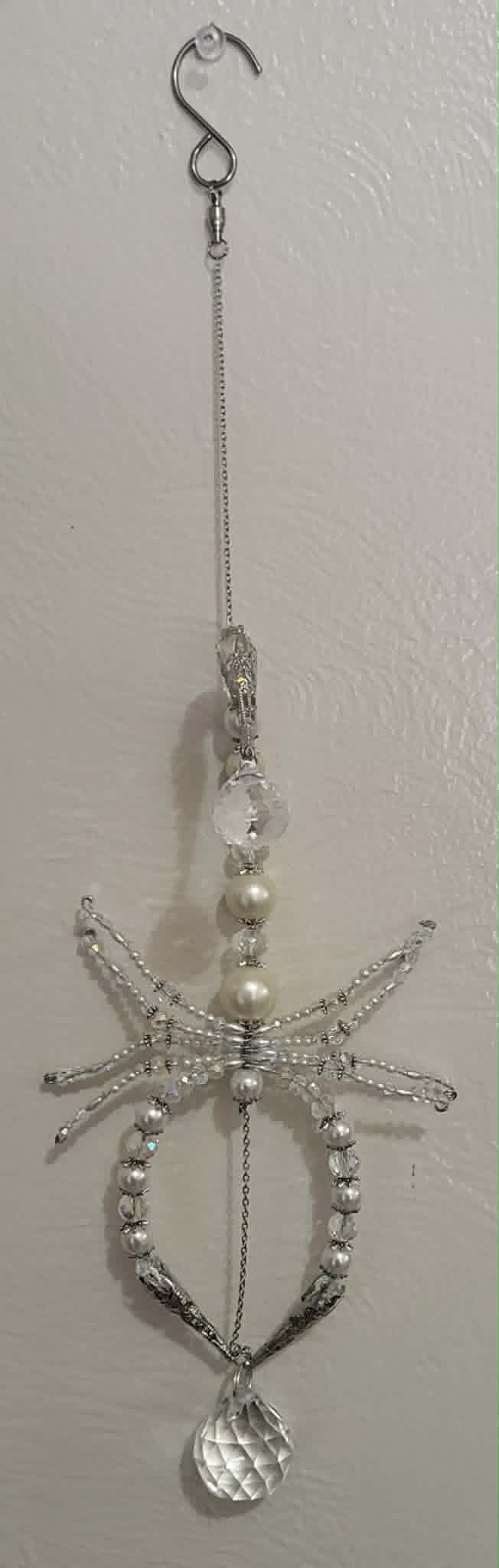 White Pearl & Prisms Scorpion Spinner Suncatcher