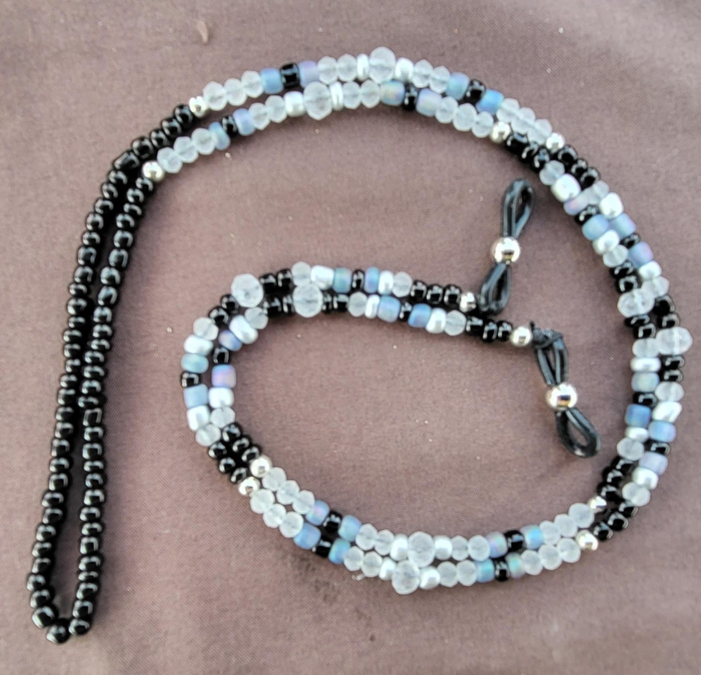 Black Lightweight Beaded Eyeglass Lanyard / Eyeglass Chains / Eyeglass Holder