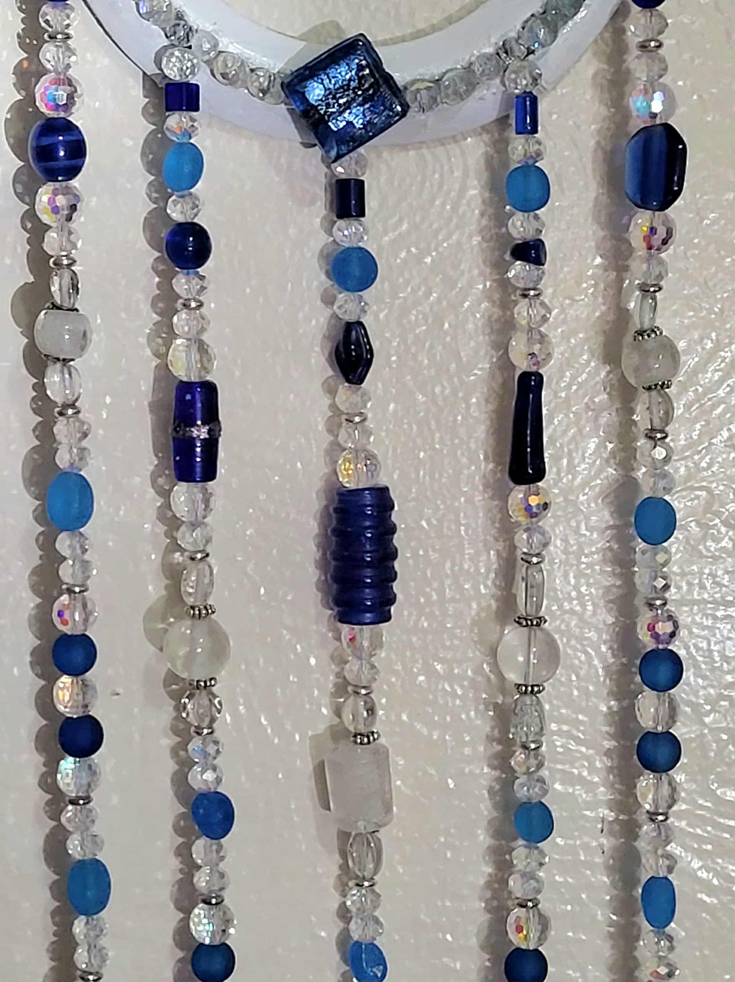 Ocean Blues Horseshoe Suncatcher, Garden Art, Yard Decor, Window Art