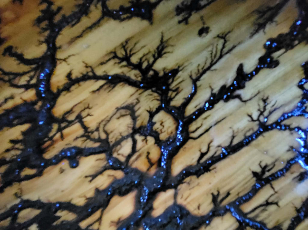 17 1/2" Natural Fractal Burned Lazy Susan - Centerpiece
