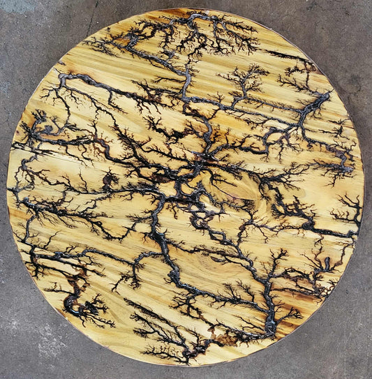 17 1/2" Fractal Burned Lazy Susan - Centerpiece