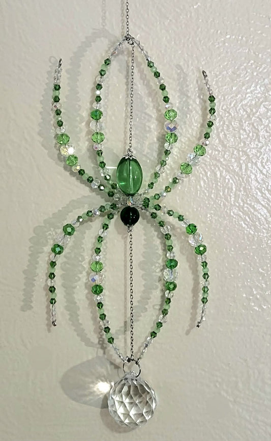 Green Spider Spinner Suncatcher