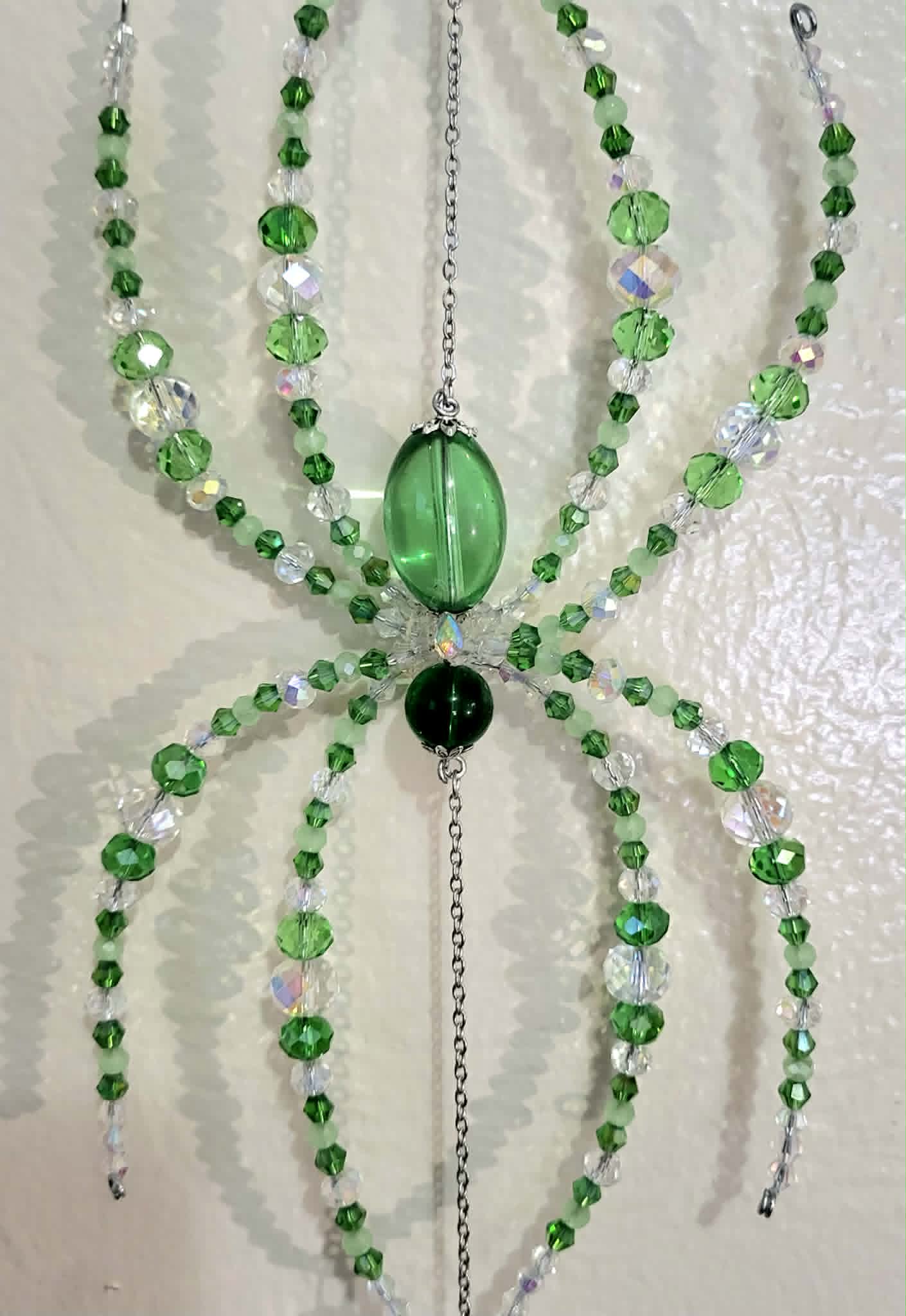 Green Spider Spinner Suncatcher