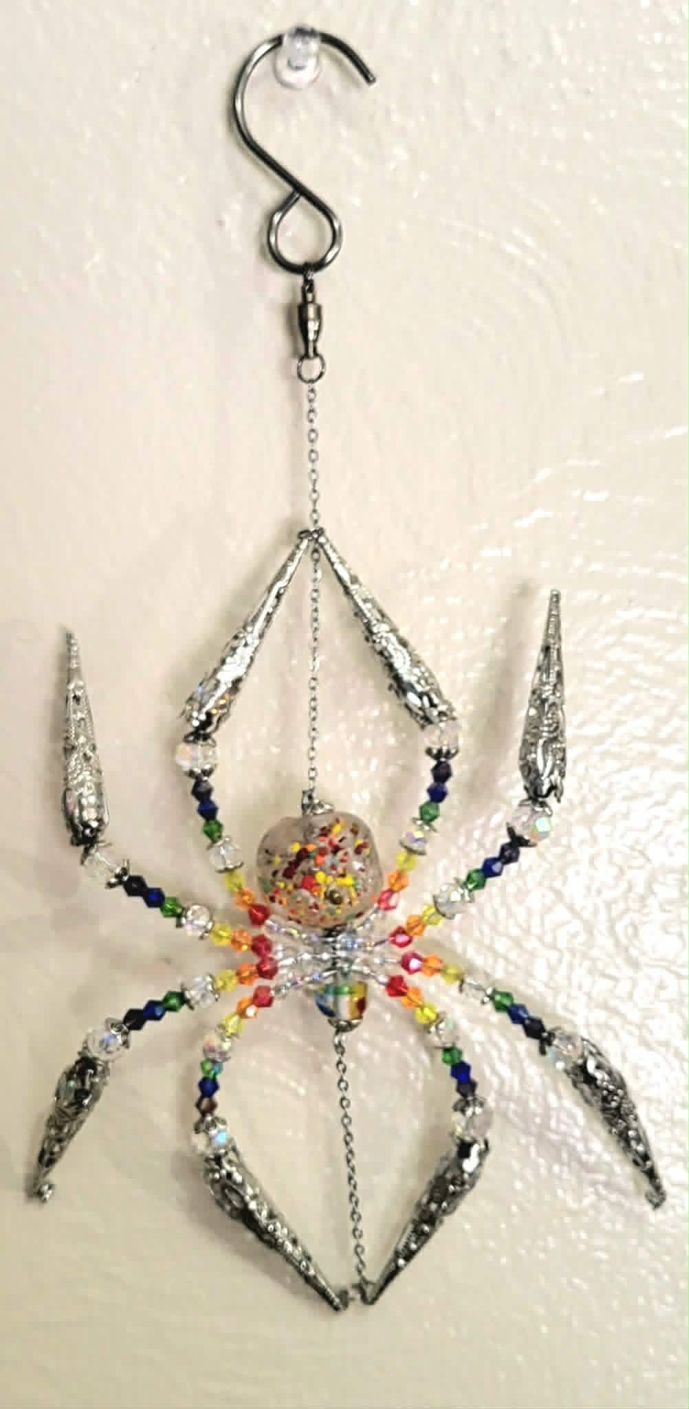 Rainbow Aurora Borealis Spider Spinner Suncatcher