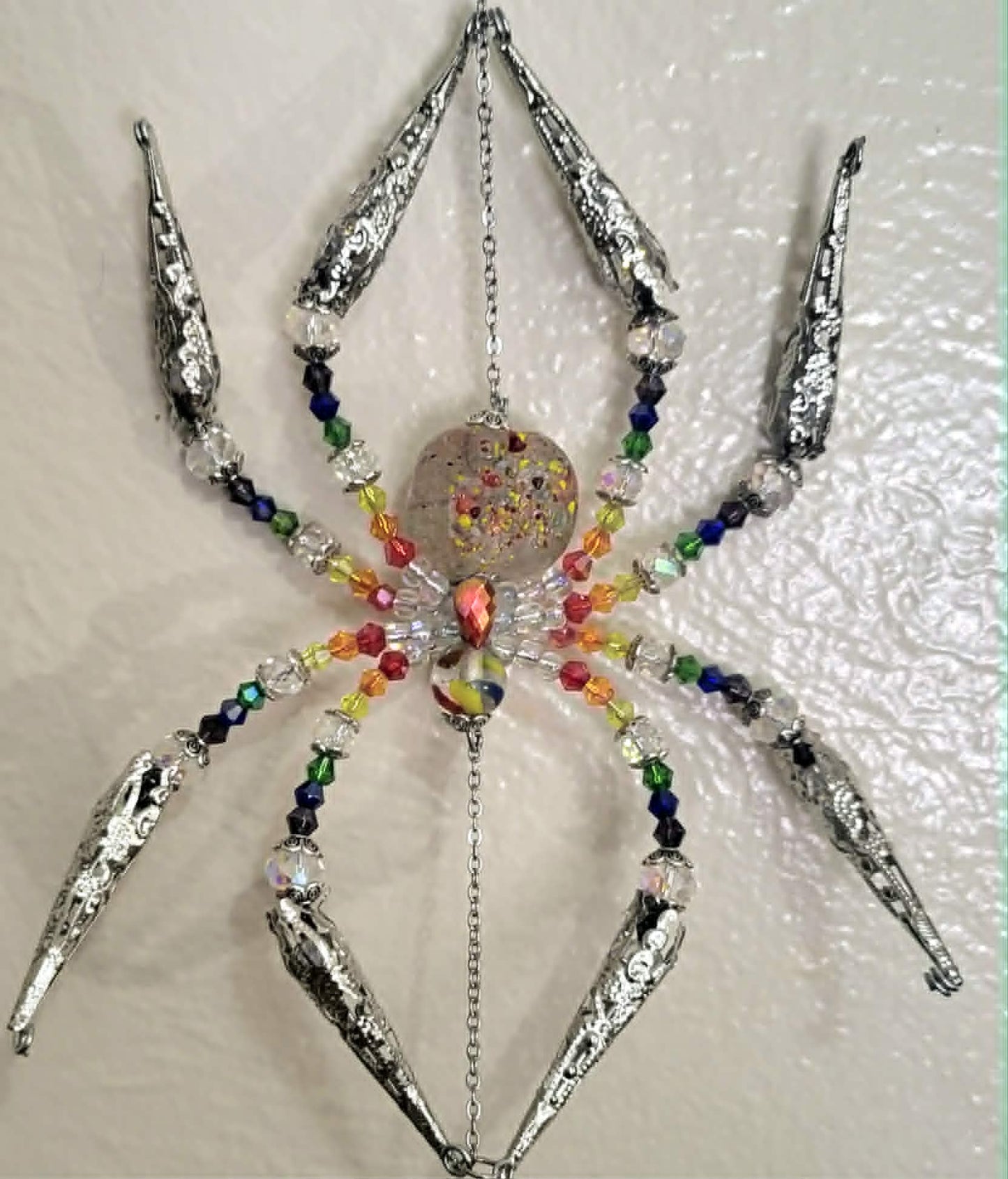 Rainbow Aurora Borealis Spider Spinner Suncatcher