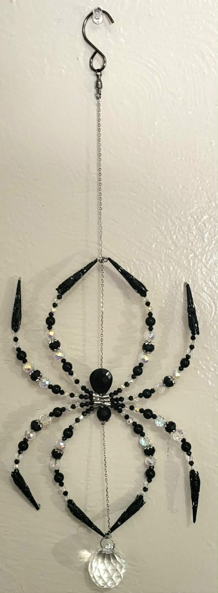 Large Black Aurora Borealis Spider Spinner Suncatcher