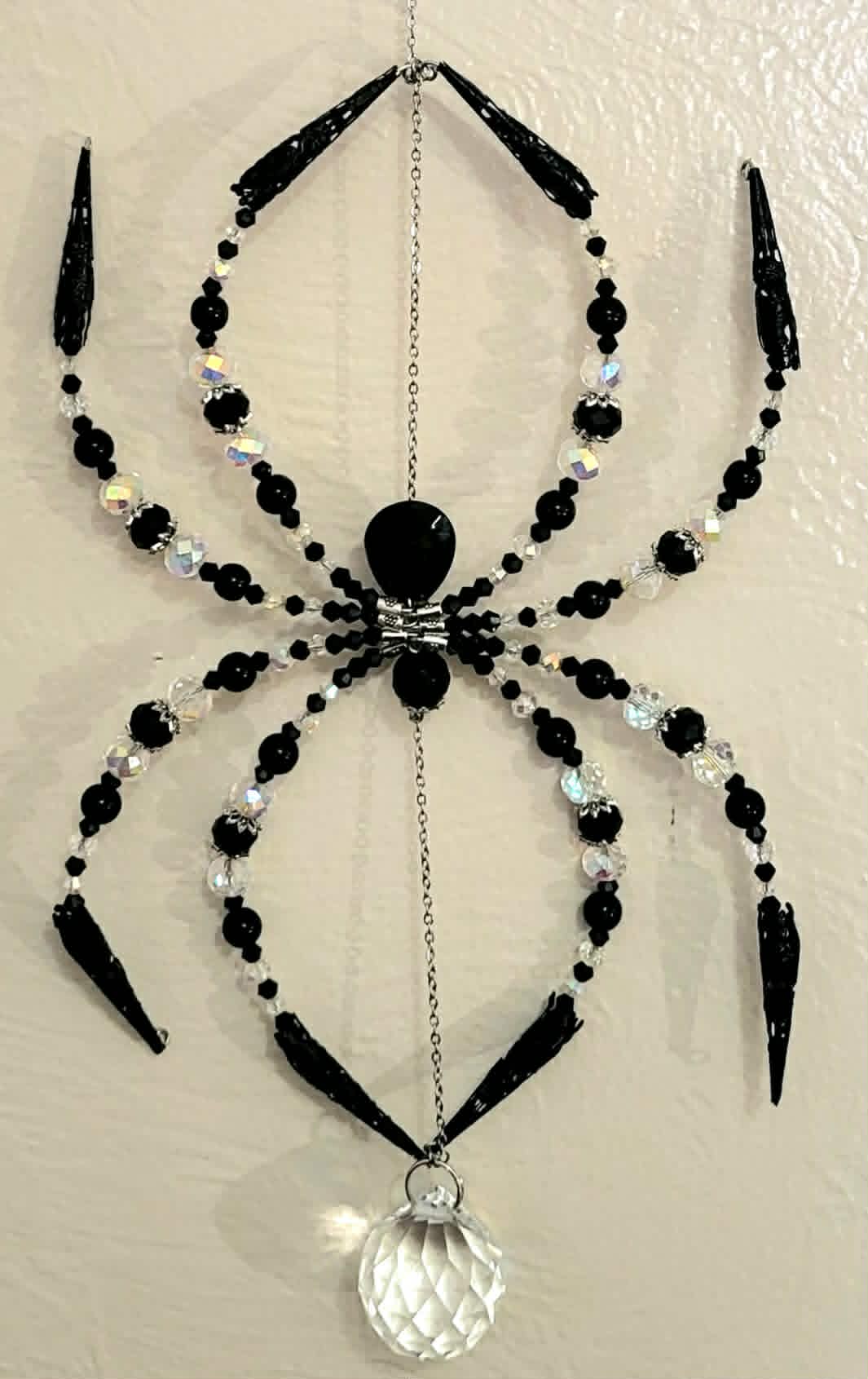 Large Black Aurora Borealis Spider Spinner Suncatcher