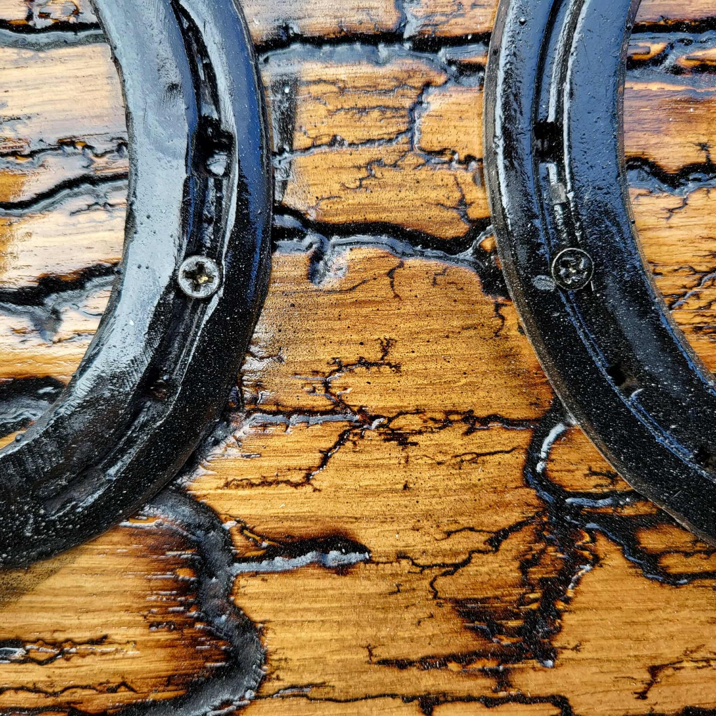 Reclaimed Horseshoe Fractal Burned Coat & Hat Rack