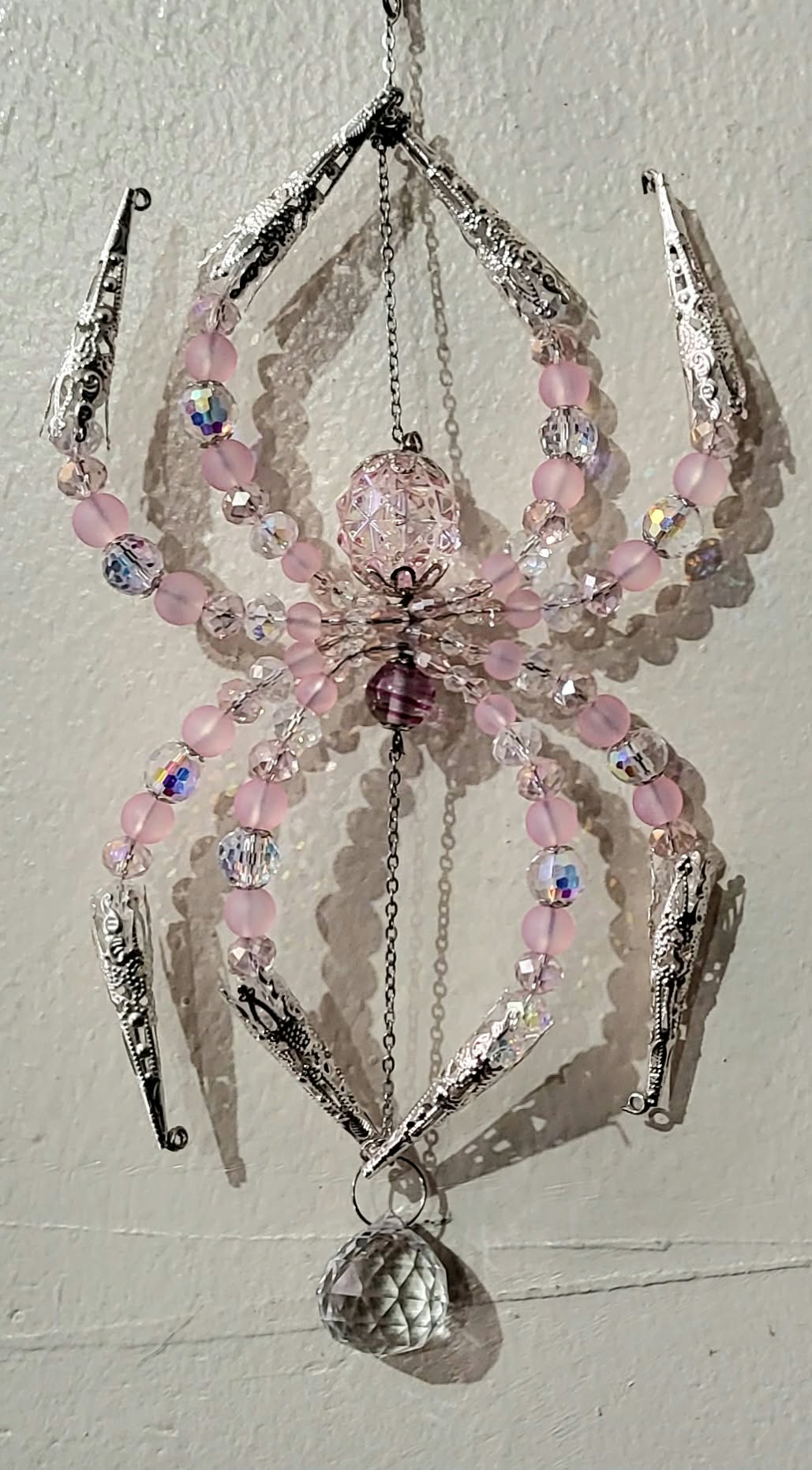 Pink Spider Spinner Suncatcher