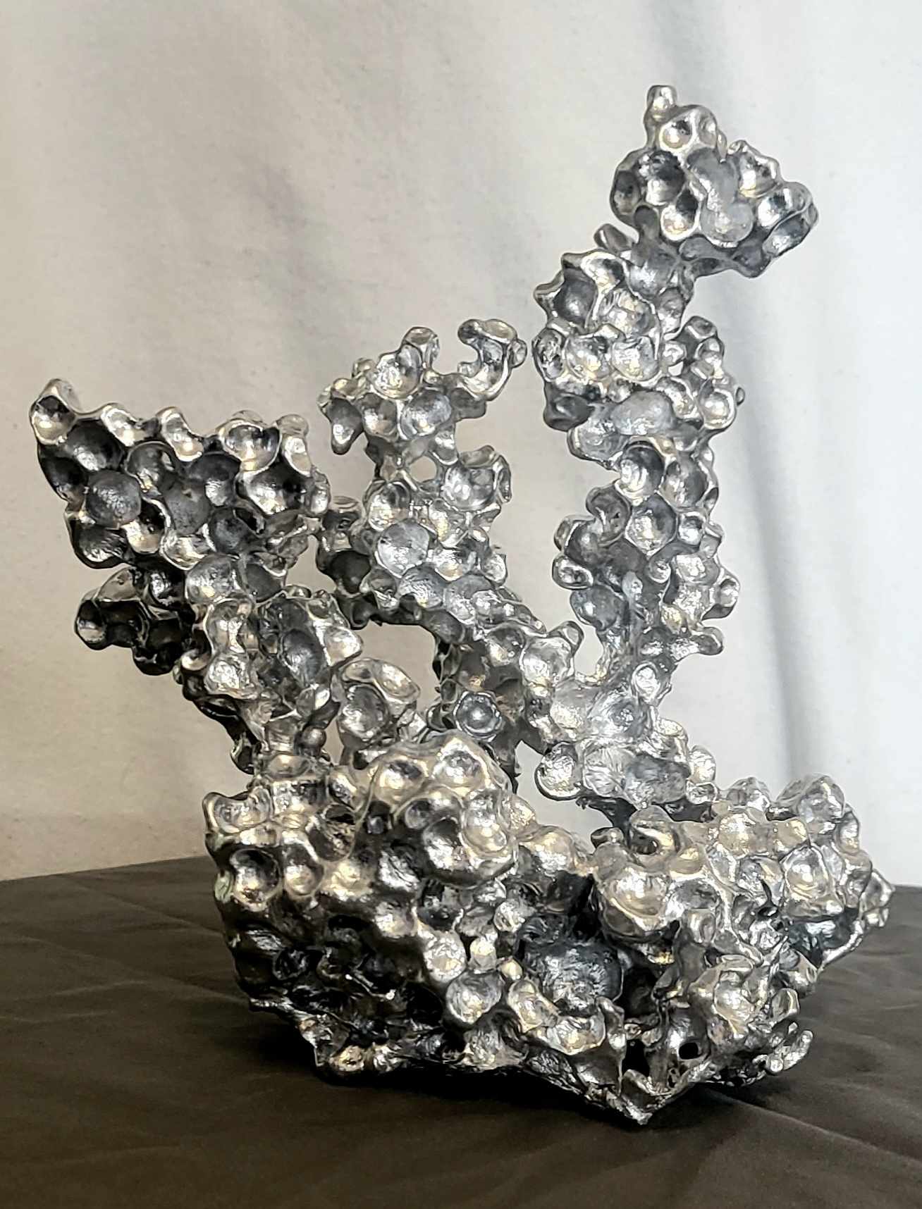 Unique Aluminum Sculpture - Aluminum Casting with Water Beads