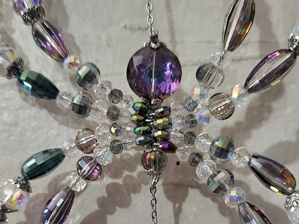 Rainbow Aurora Borealis Spider Spinner Suncatcher