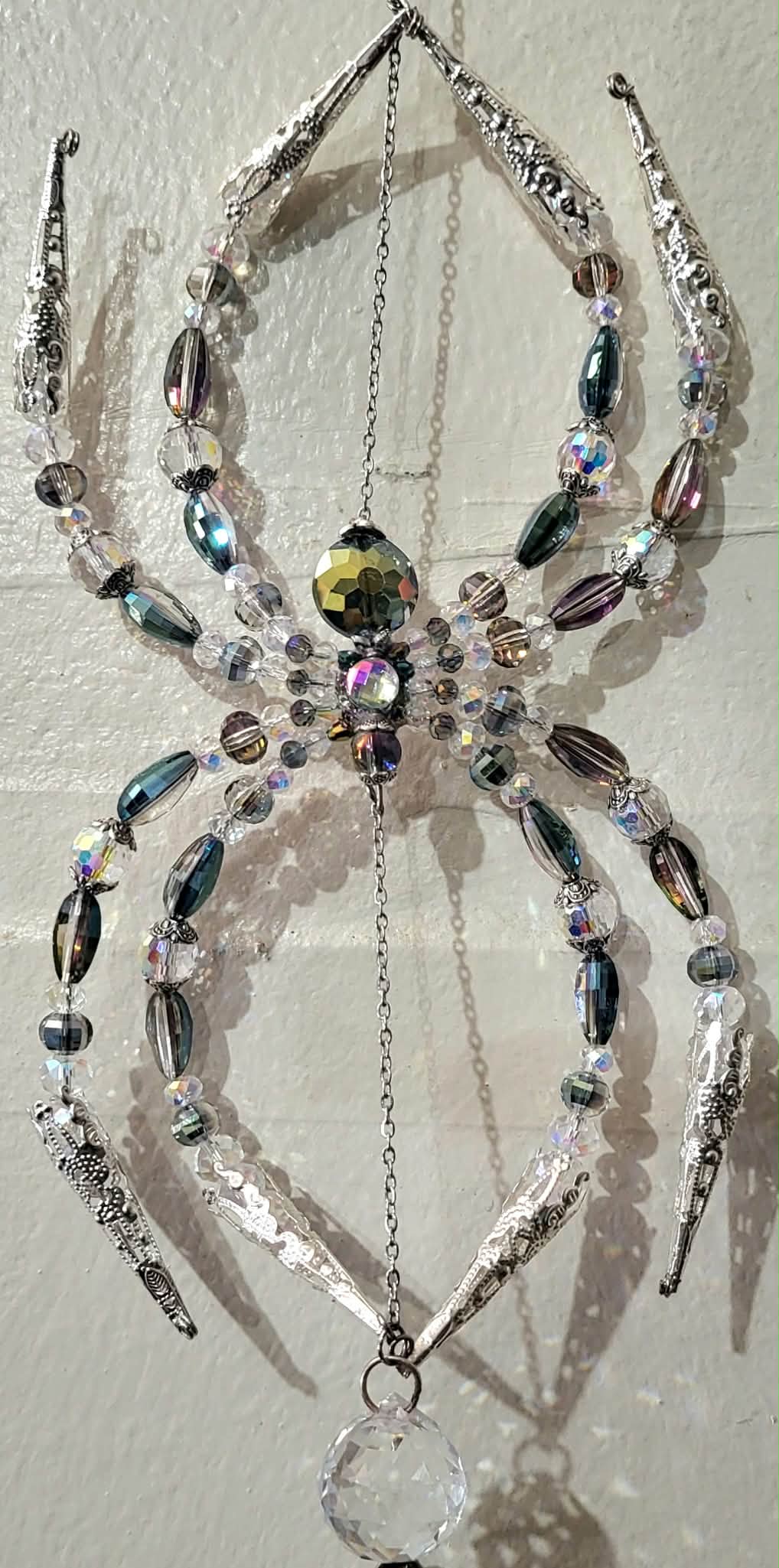 Rainbow Aurora Borealis Spider Spinner Suncatcher
