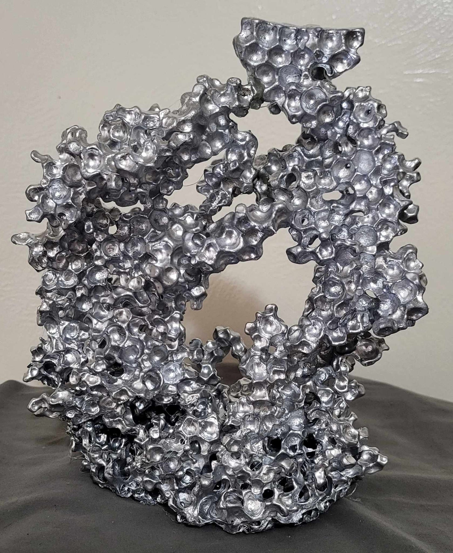 Unique Aluminum Sculpture - Aluminum Casting with Water Beads