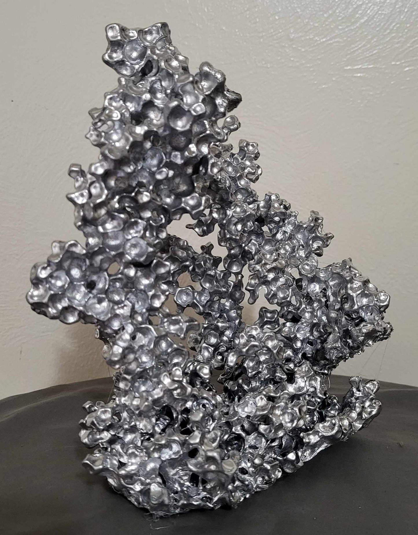 Unique Aluminum Sculpture - Aluminum Casting with Water Beads