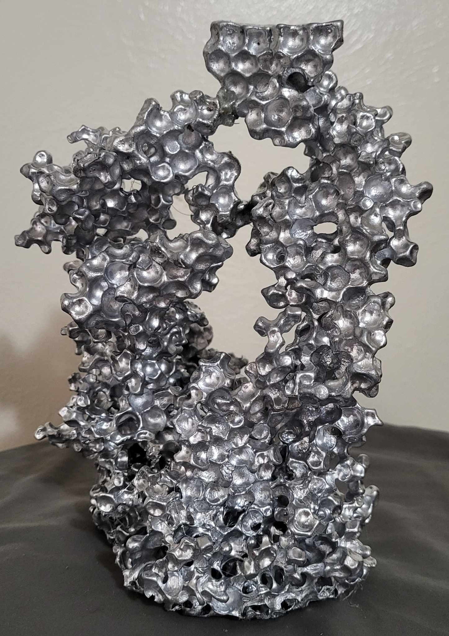 Unique Aluminum Sculpture - Aluminum Casting with Water Beads