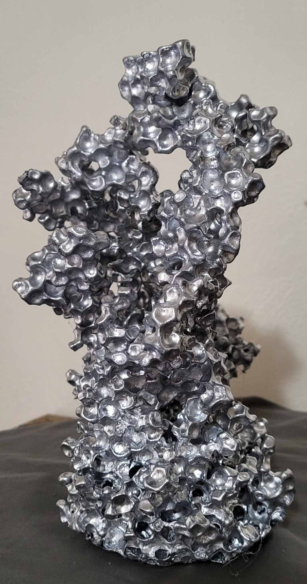 Unique Aluminum Sculpture - Aluminum Casting with Water Beads