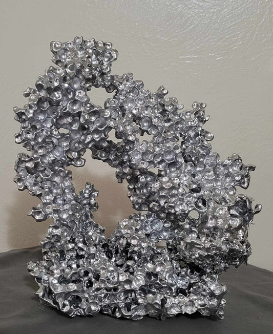 Unique Aluminum Sculpture - Aluminum Casting with Water Beads