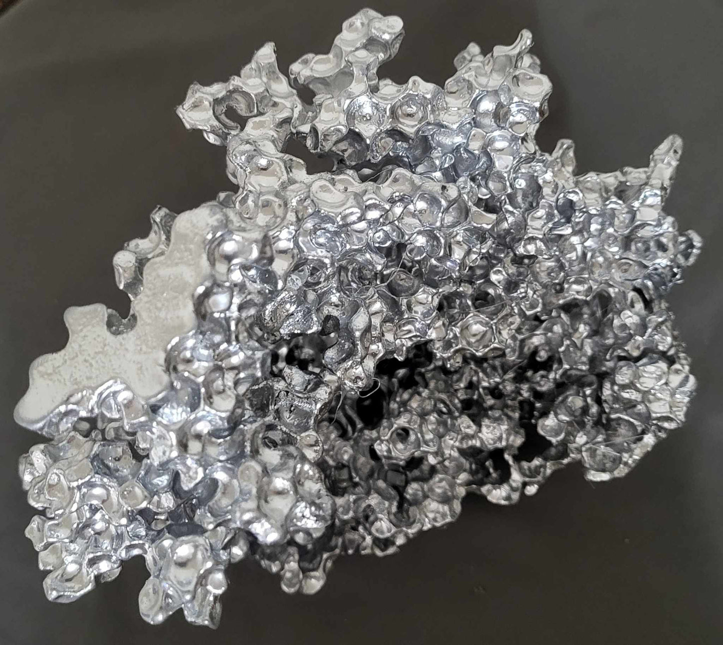 Unique Aluminum Sculpture - Aluminum Casting with Water Beads