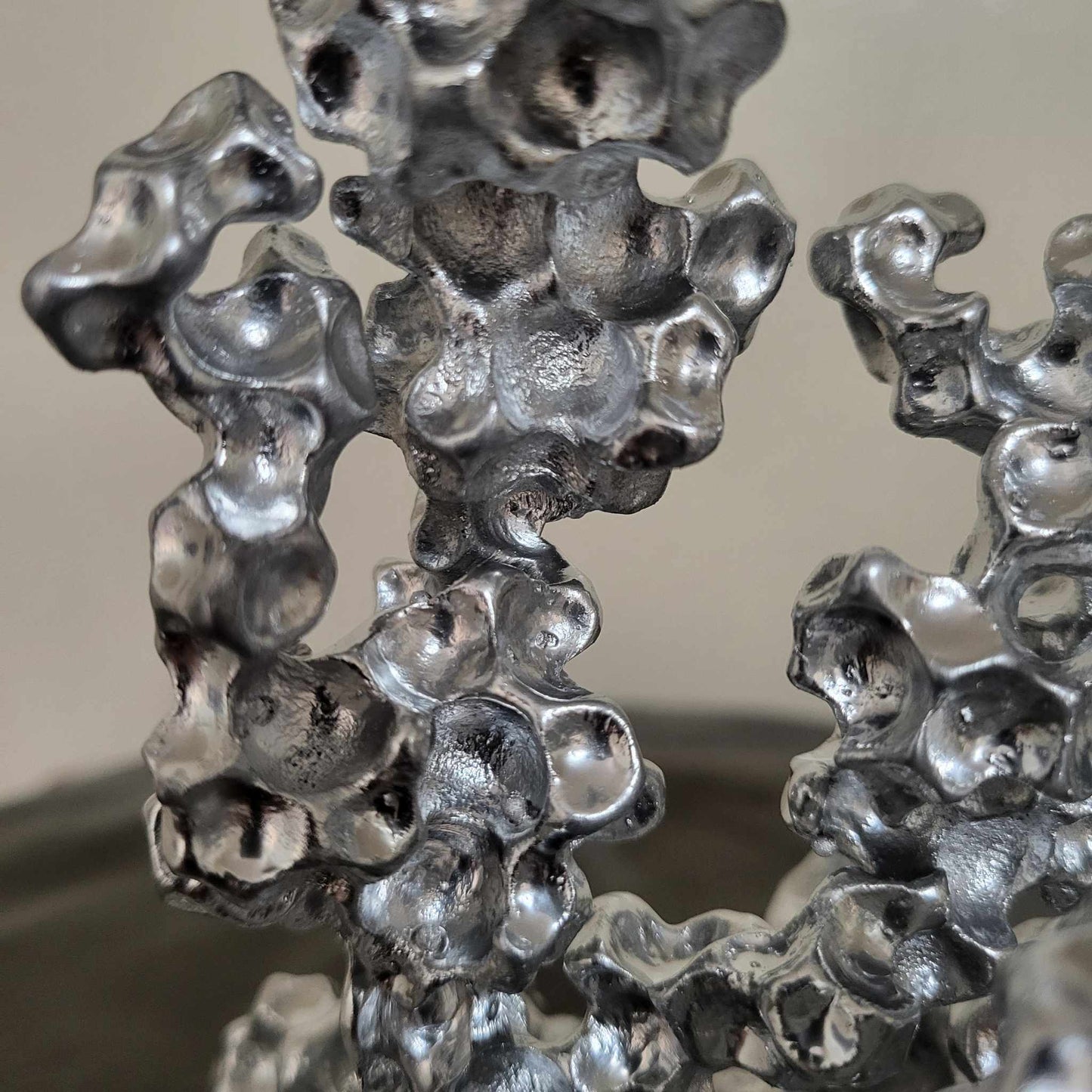 Unique Aluminum Sculpture - Aluminum Casting with Water Beads