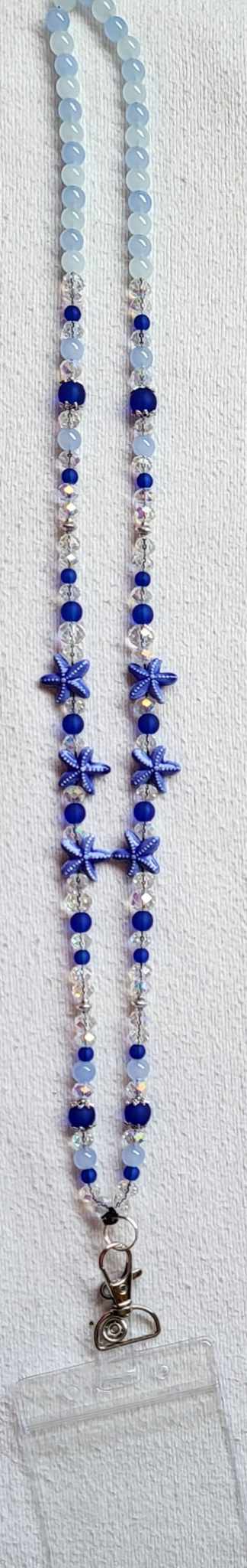 Starfish Beaded Crystal Badge / ID Holder Lanyard