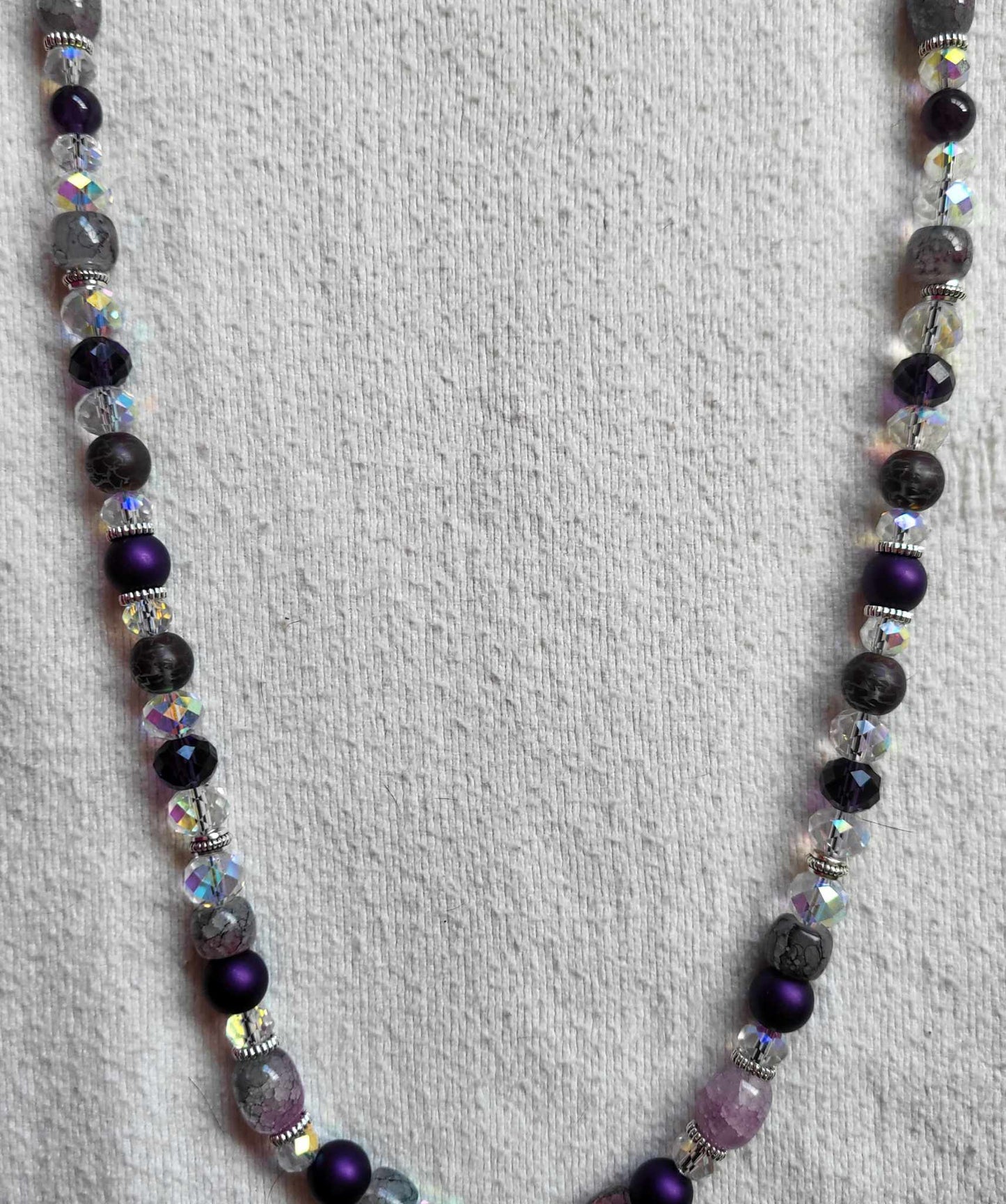 Purples Beaded Crystal Badge / ID Holder Lanyard