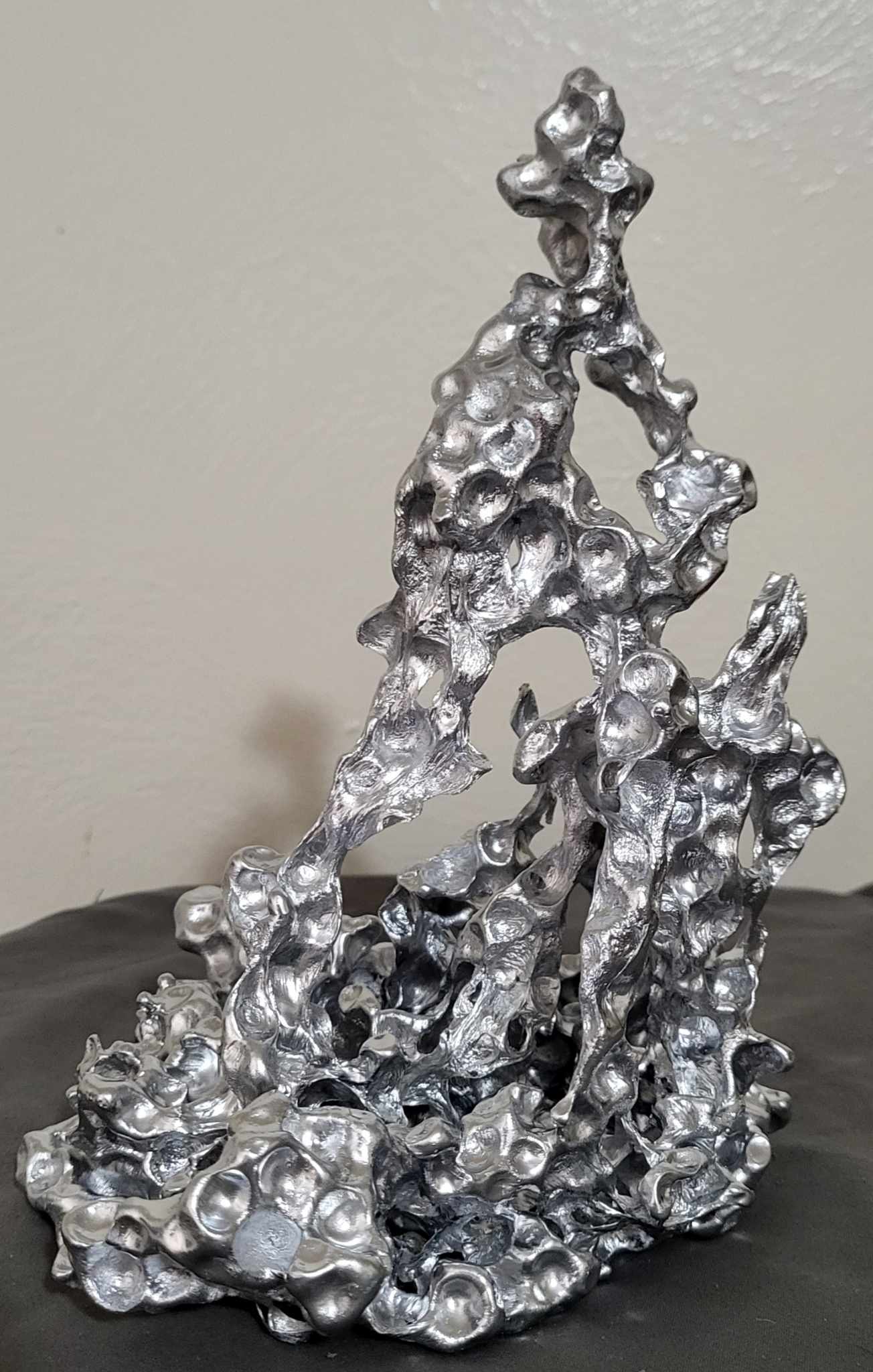 Unique Aluminum Sculpture - Aluminum Casting with Water Beads