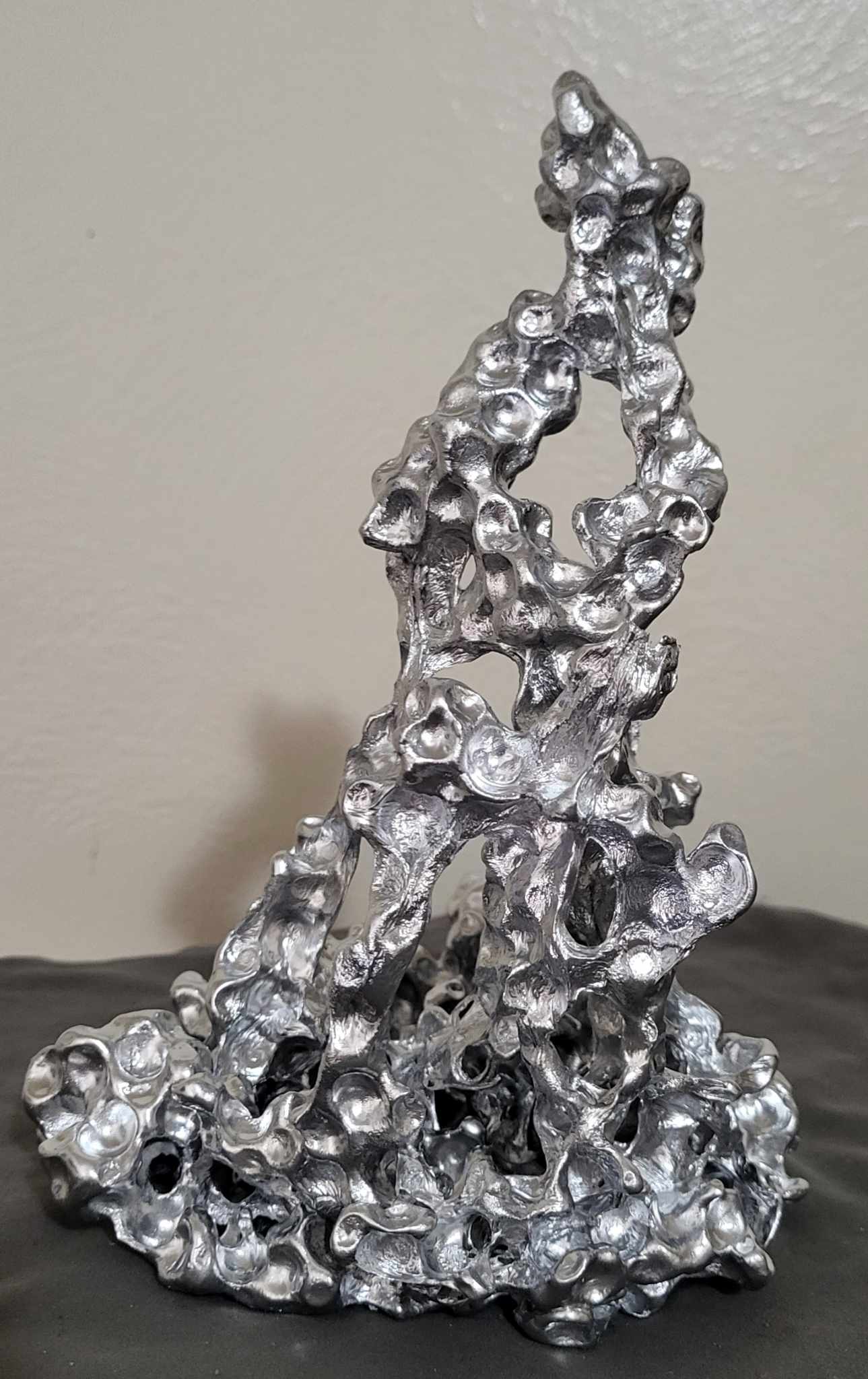 Unique Aluminum Sculpture - Aluminum Casting with Water Beads