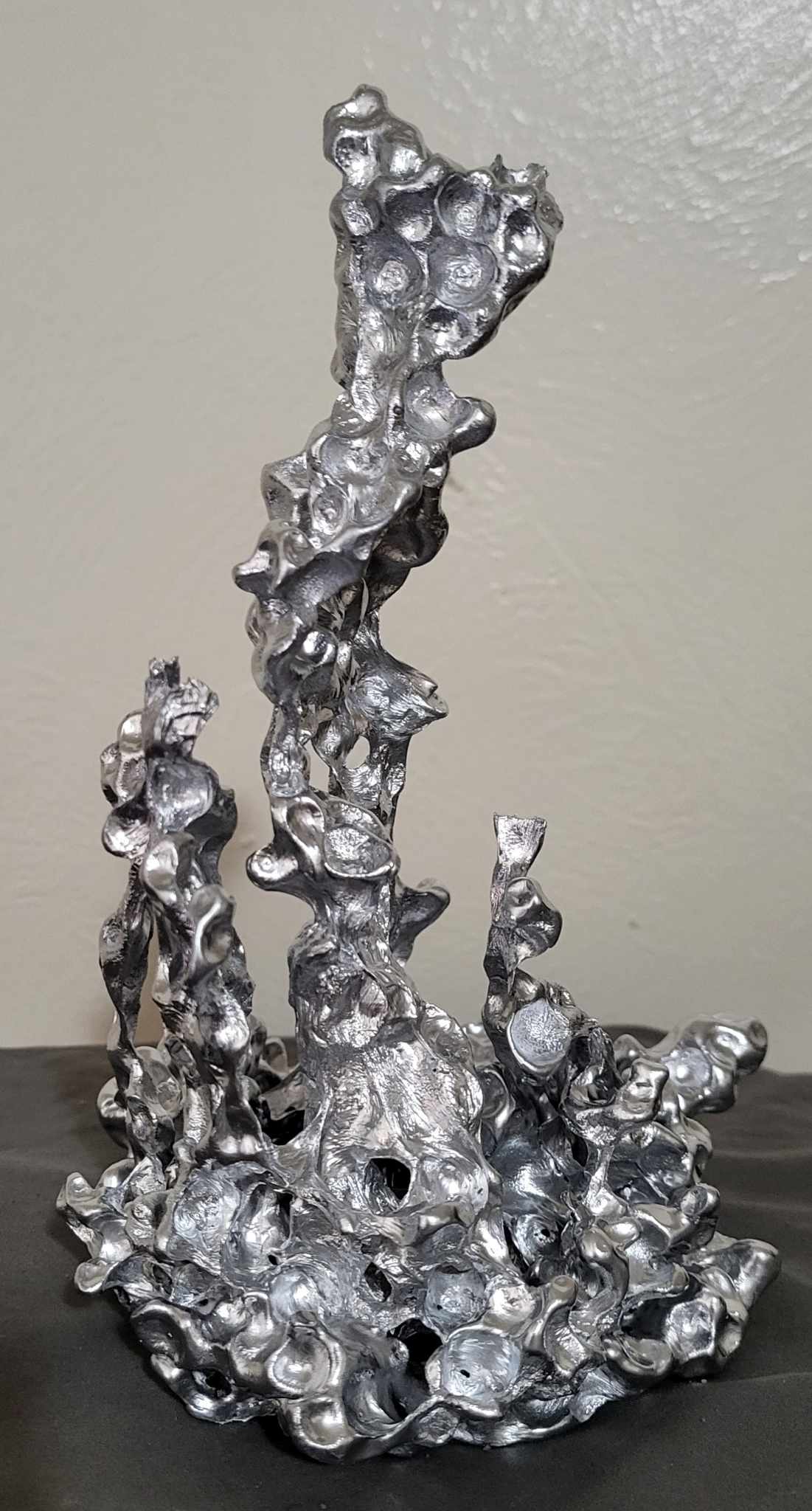 Unique Aluminum Sculpture - Aluminum Casting with Water Beads