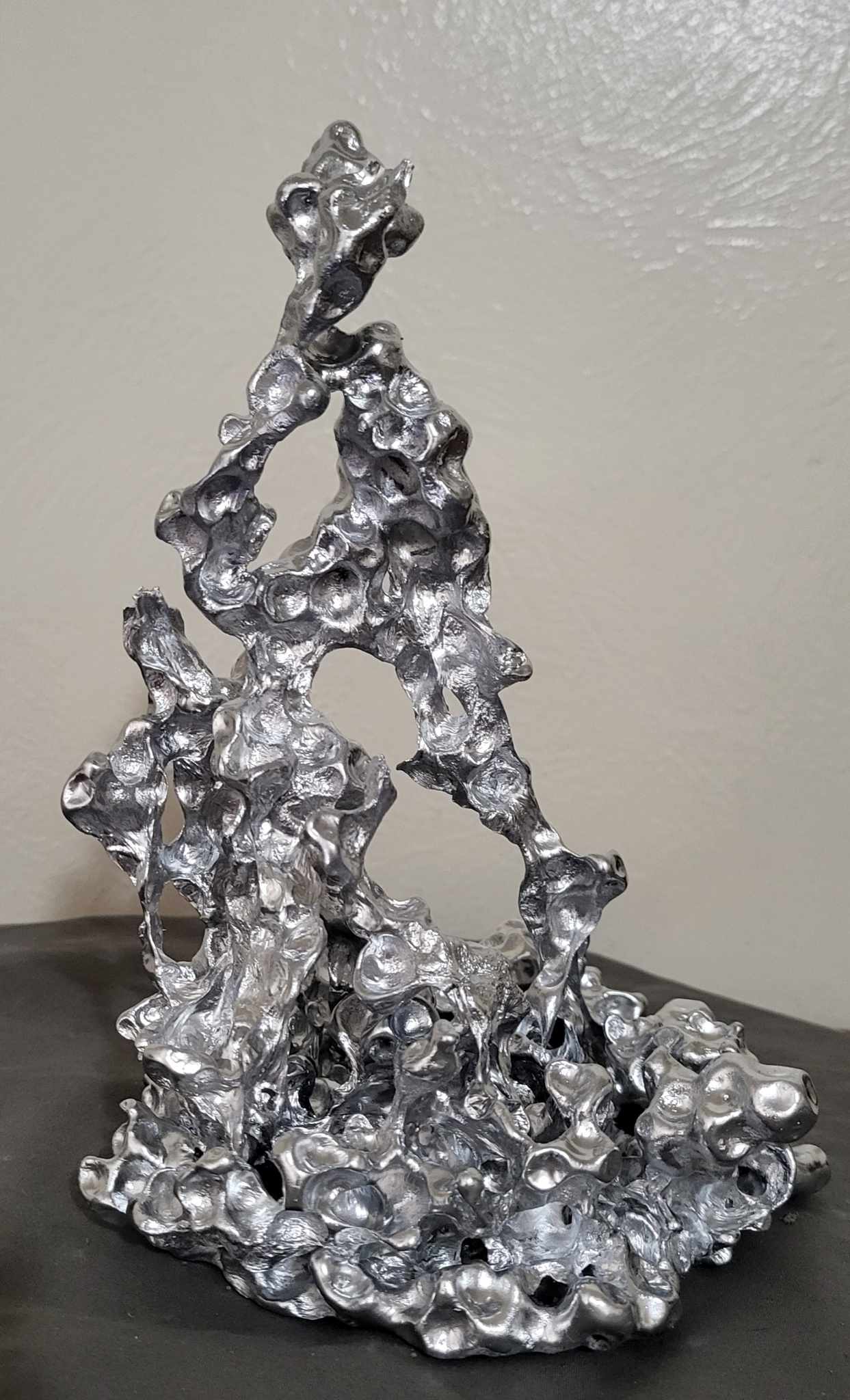 Unique Aluminum Sculpture - Aluminum Casting with Water Beads