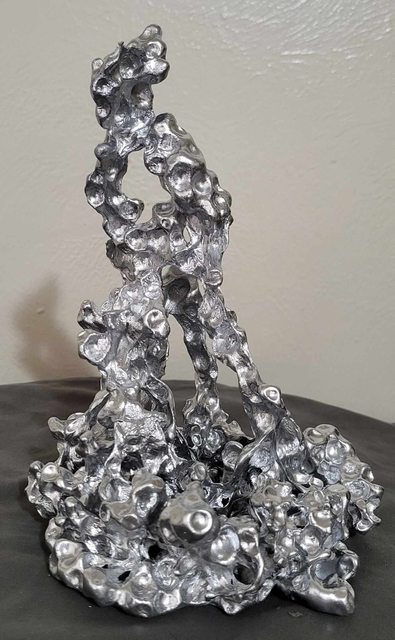 Unique Aluminum Sculpture - Aluminum Casting with Water Beads