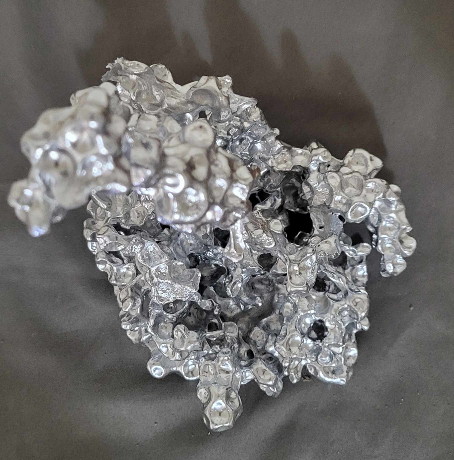 Unique Aluminum Sculpture - Aluminum Casting with Water Beads