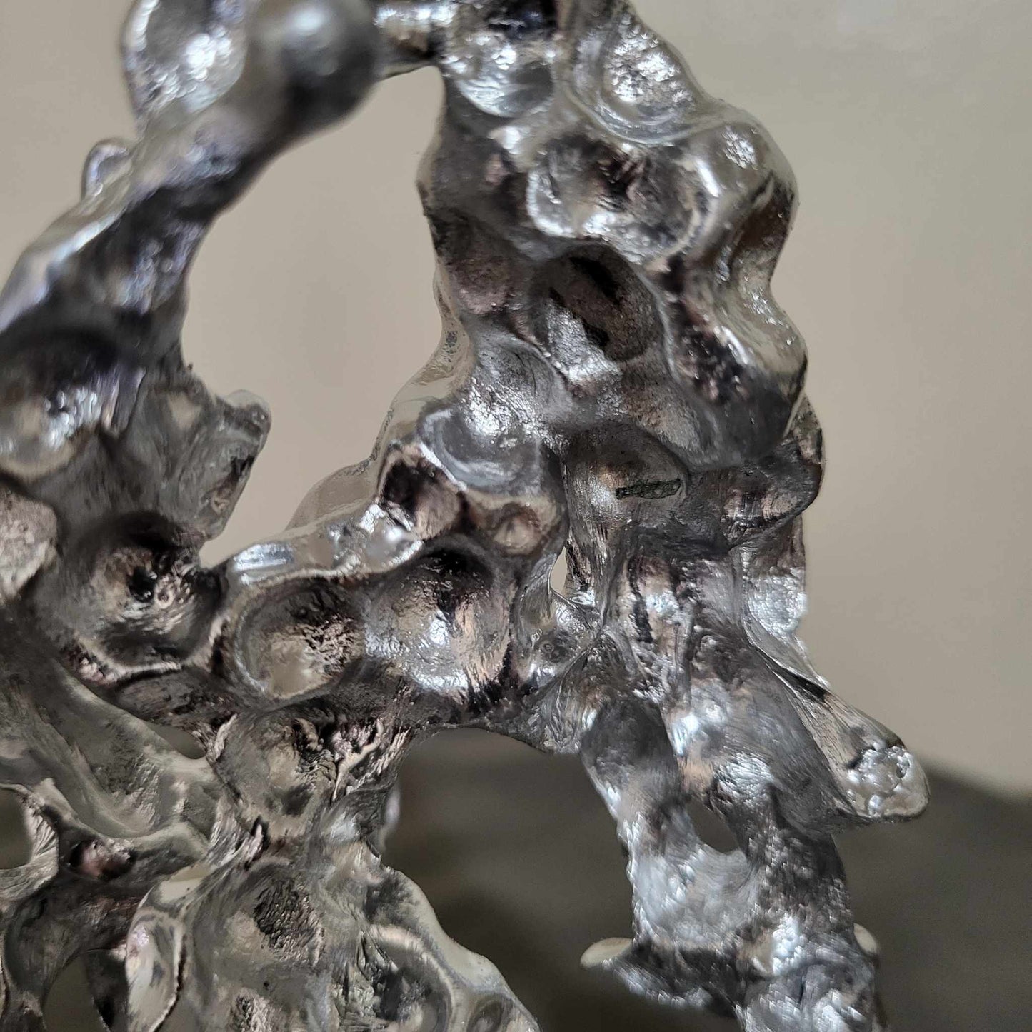 Unique Aluminum Sculpture - Aluminum Casting with Water Beads