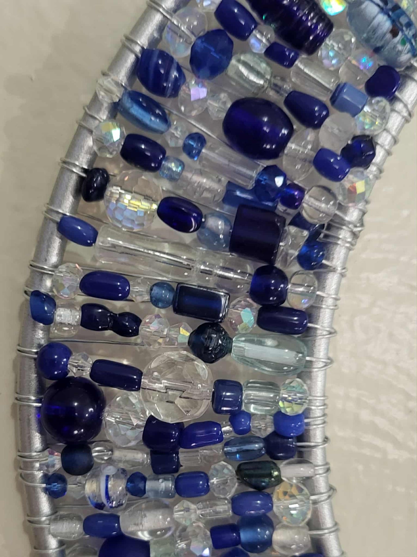 Celestial Crystal Blue Moon Suncatcher / Mooncatcher with Hanging Prism (Star), Garden Art, Yard Decor, Window Art