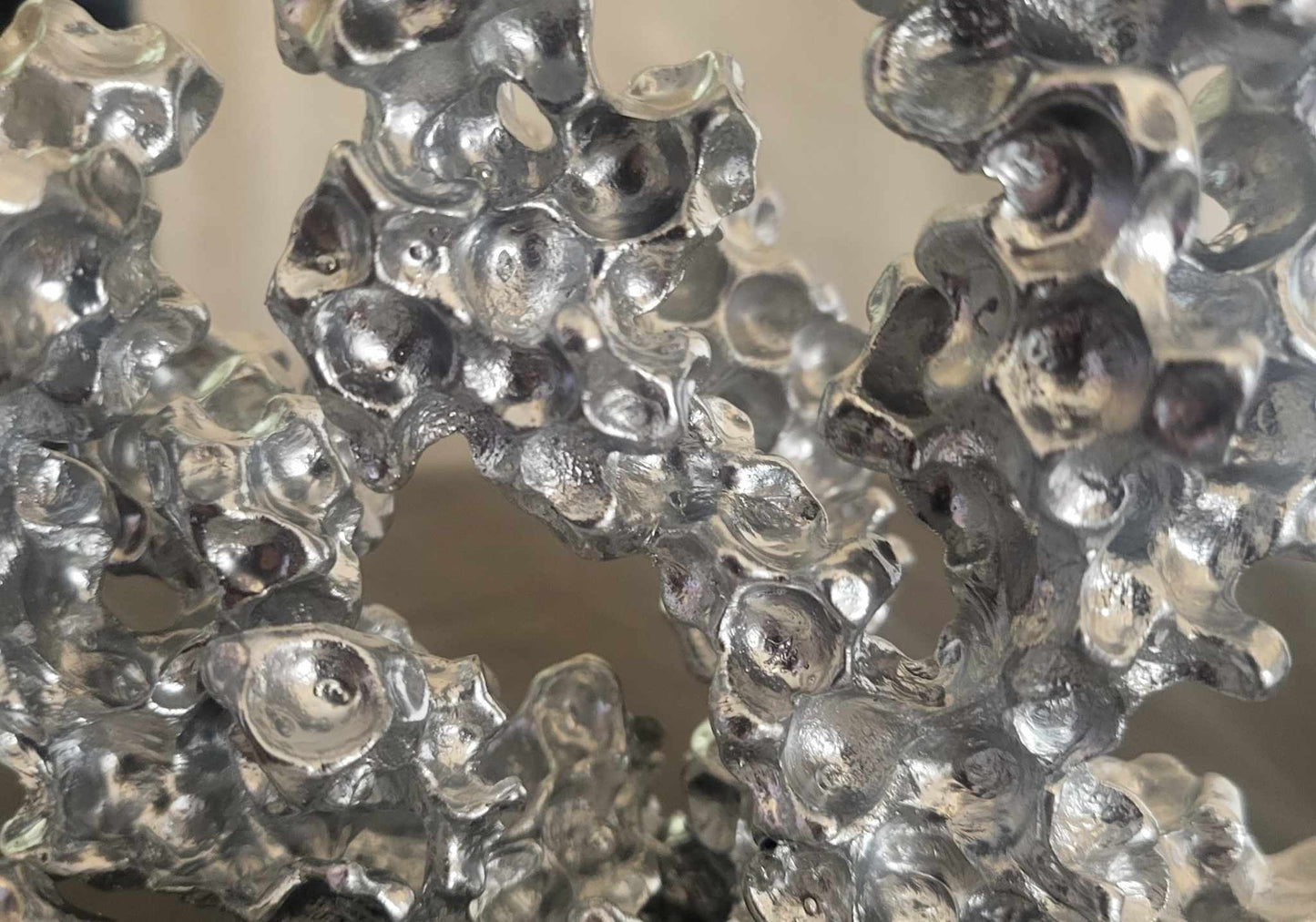 Unique Aluminum Sculpture - Aluminum Casting with Water Beads