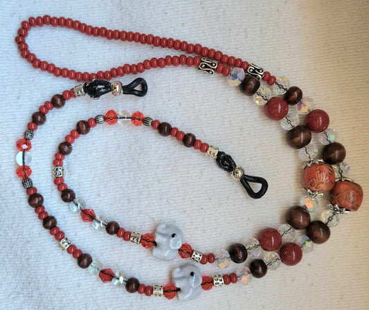 Elephant Crystal Beaded Eyeglass Lanyard / Eyeglass Chains / Eyeglass Holder