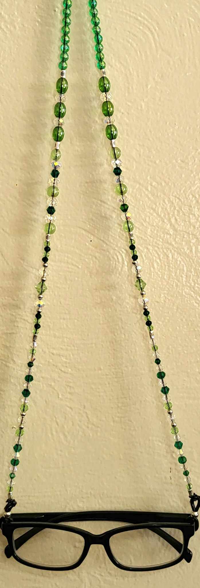 Green Crystal Beaded Eyeglass Lanyard / Eyeglass Chains / Eyeglass Holder