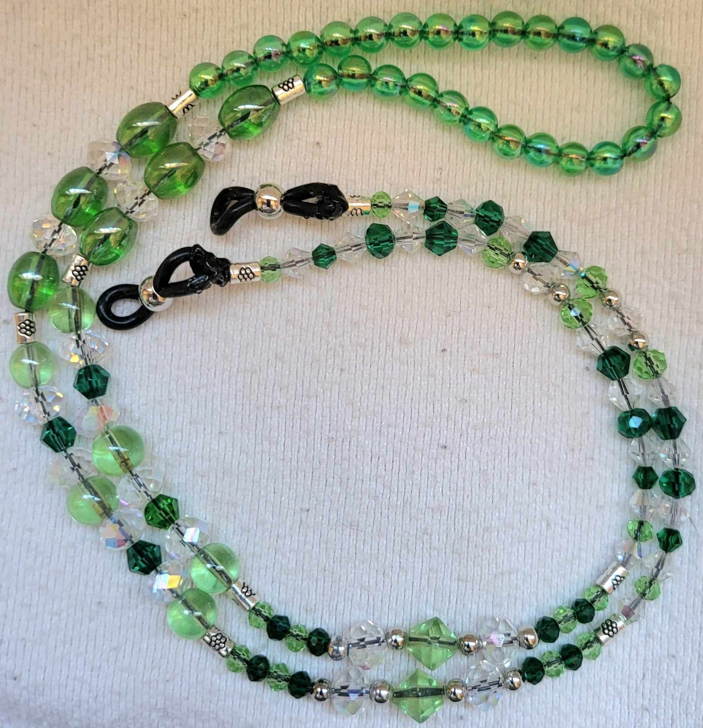 Green Crystal Beaded Eyeglass Lanyard / Eyeglass Chains / Eyeglass Holder