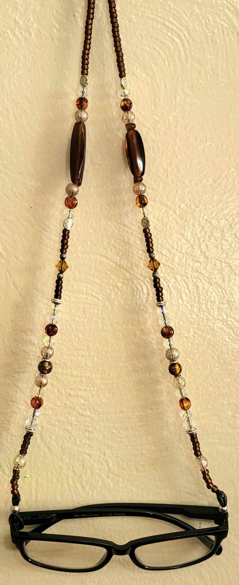 Amber Crystal Beaded Eyeglass Lanyard / Eyeglass Chain