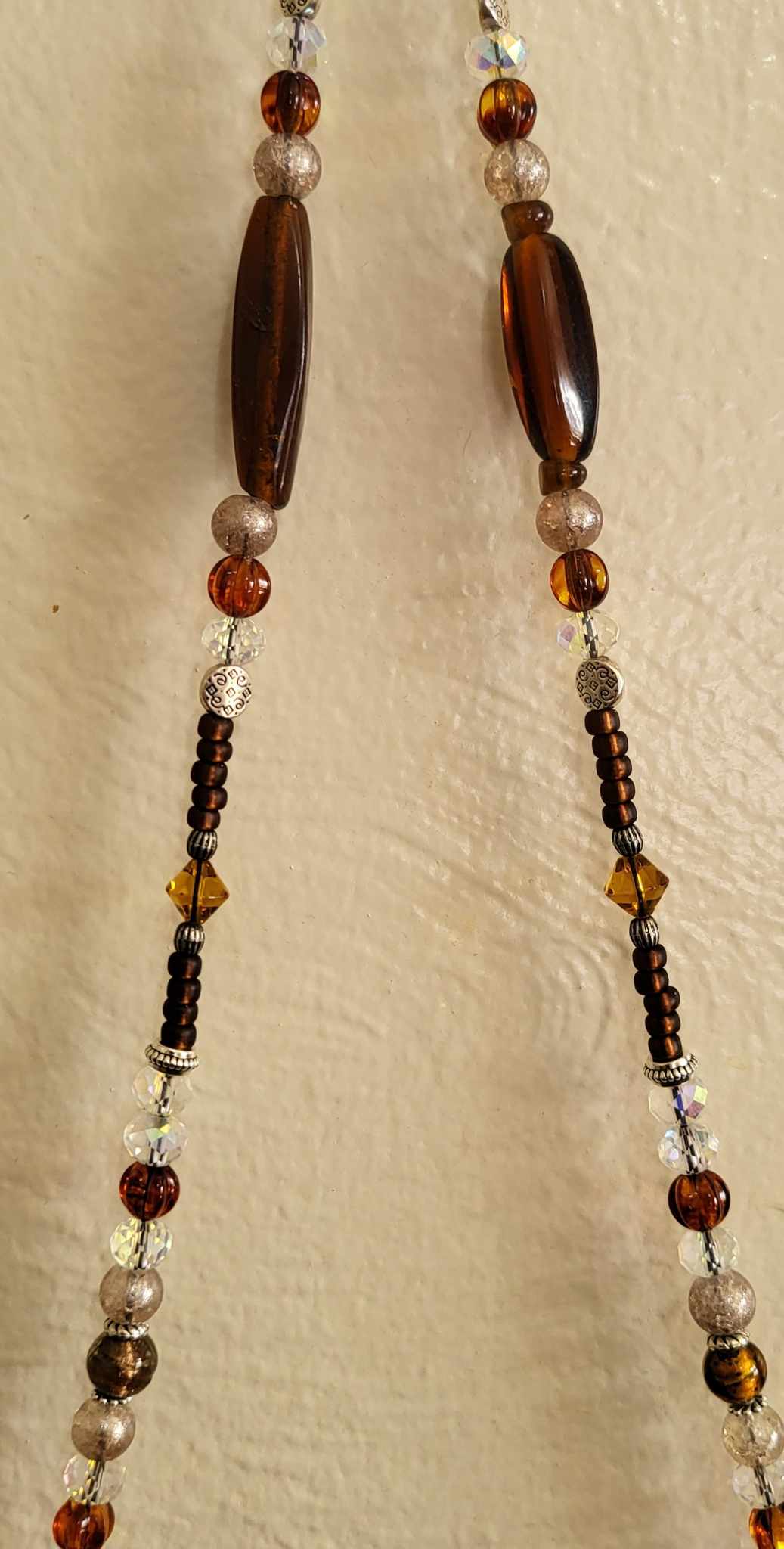 Amber Crystal Beaded Eyeglass Lanyard / Eyeglass Chain