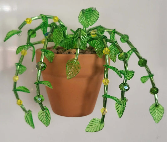 1) Handcrafted Beaded Forever Plant - Refrigerator Magnet